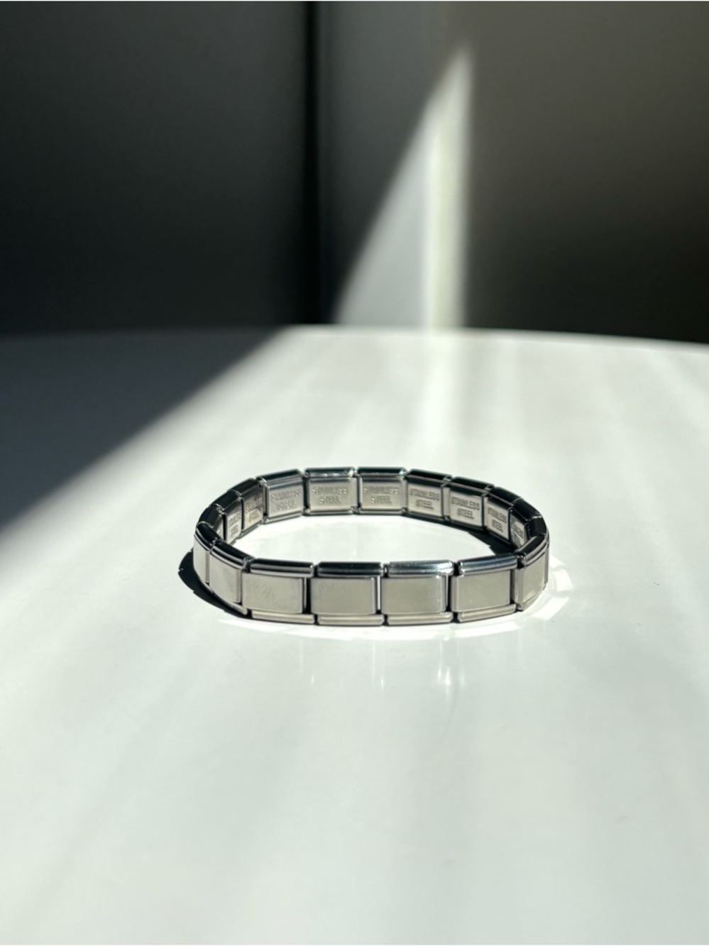 NWOT Italian Charm Bracelet Stainless Steel Blank Charms